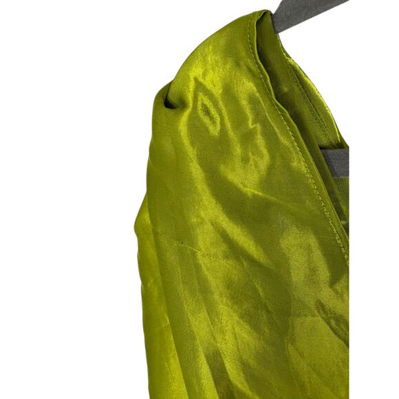 House of Harlow 1960 Antonia Gown Satin Off Shoulder Formal Evening Green Size M - Picture 10 of 13